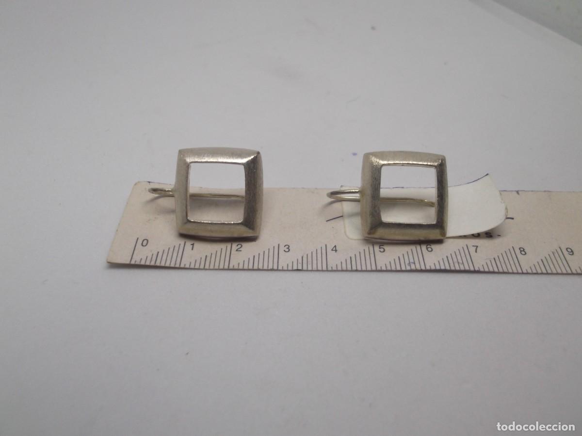 Joyeria: Pendientes de plata mate con cierre pasado.Vintage - Foto 3