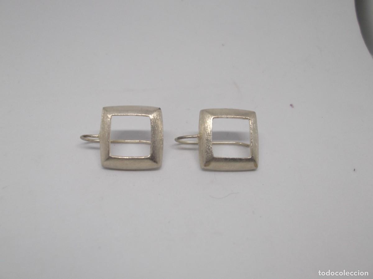 Joyeria: Pendientes de plata mate con cierre pasado.Vintage - Foto 4
