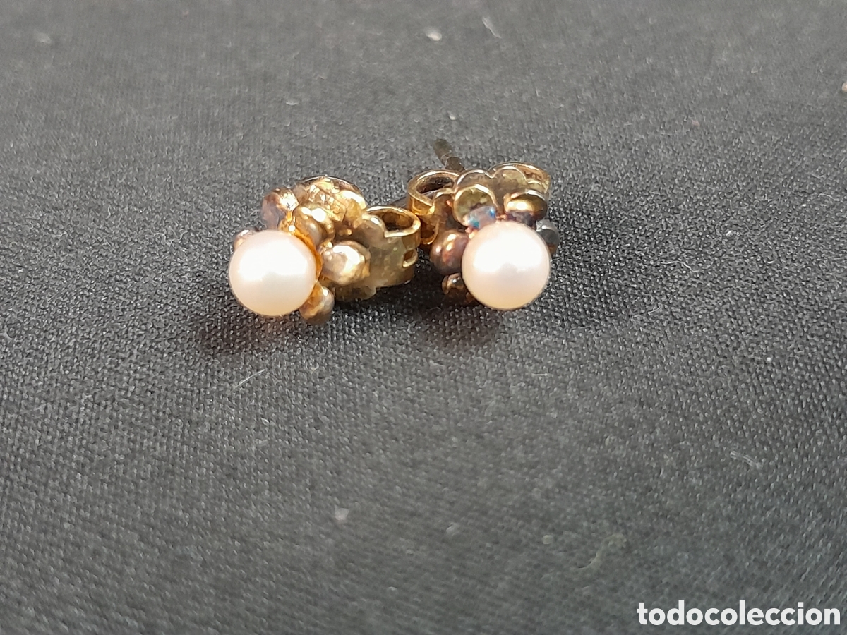 Joyeria: JOY-2652. PENDIENTES DE PLATA CON PERLAS SINT&Eacute;TICAS - Foto 1