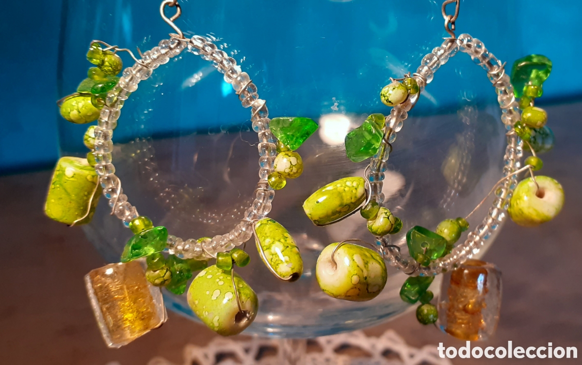 Joyeria: Pendientes modernas vidrio y resina - Foto 2