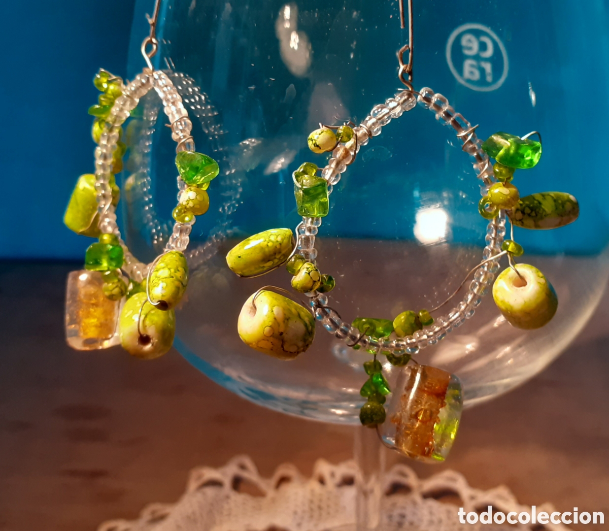 Joyeria: Pendientes modernas vidrio y resina - Foto 4