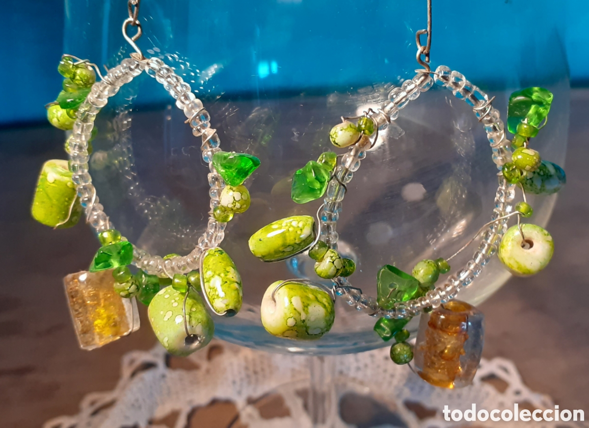 Joyeria: Pendientes modernas vidrio y resina - Foto 1
