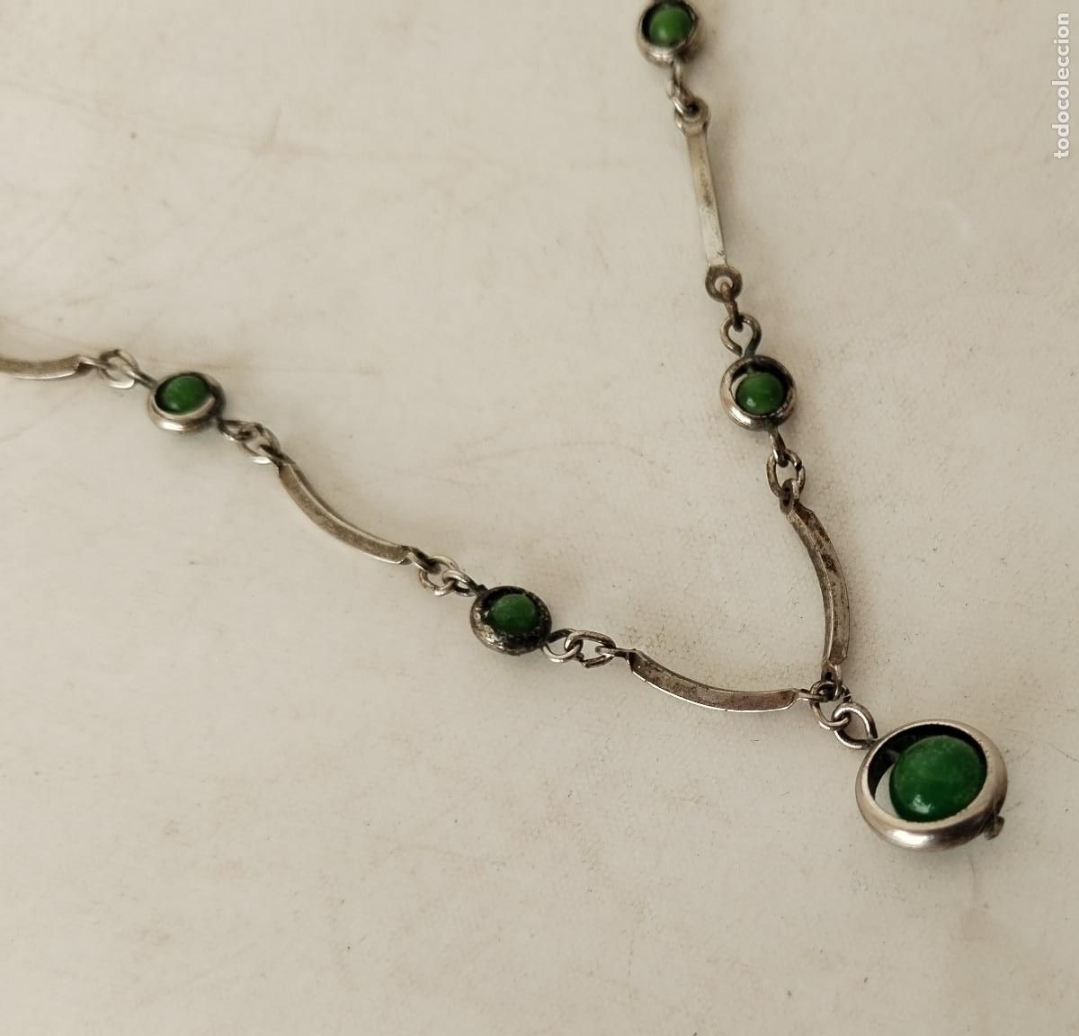 Joyeria: collar plata con piedras verdes - Foto 1