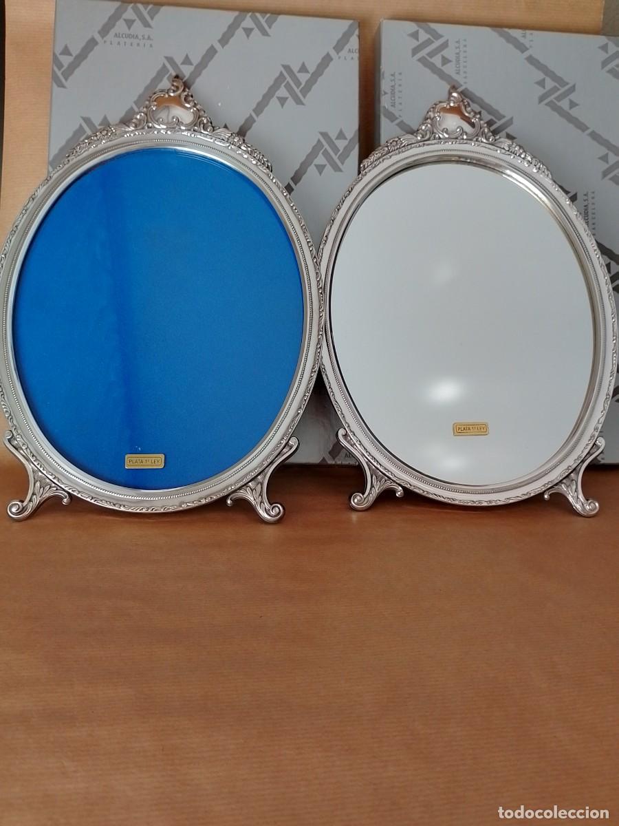 Joyeria: Conjunto de marco y espejo de plata de 1&ordf; ley. - Foto 3