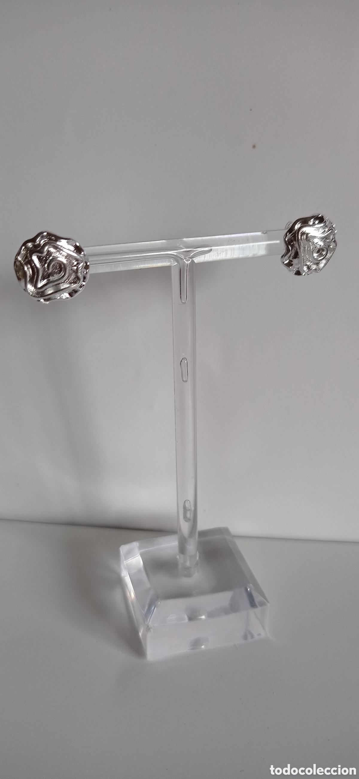 Joyeria: PENDIENTES PEQUE&Ntilde;OS / CON ROSA DE JERICO / LABRADA / EN PLATA - 925 - Foto 4