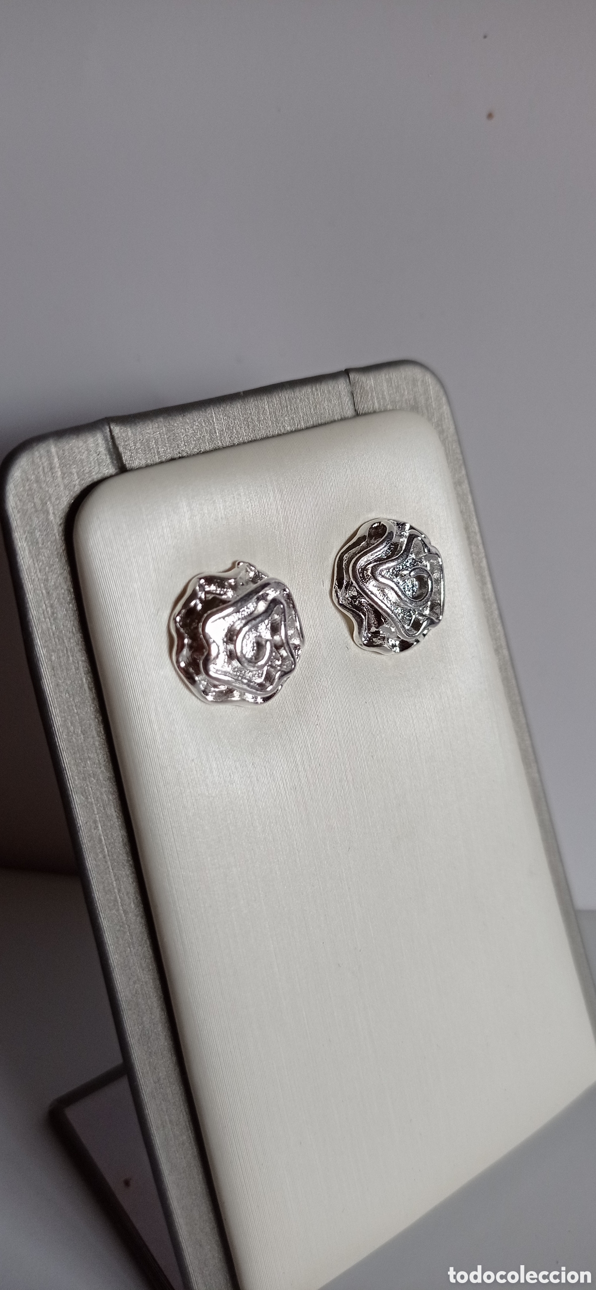 Joyeria: PENDIENTES PEQUE&Ntilde;OS / CON ROSA DE JERICO / LABRADA / EN PLATA - 925 - Foto 5
