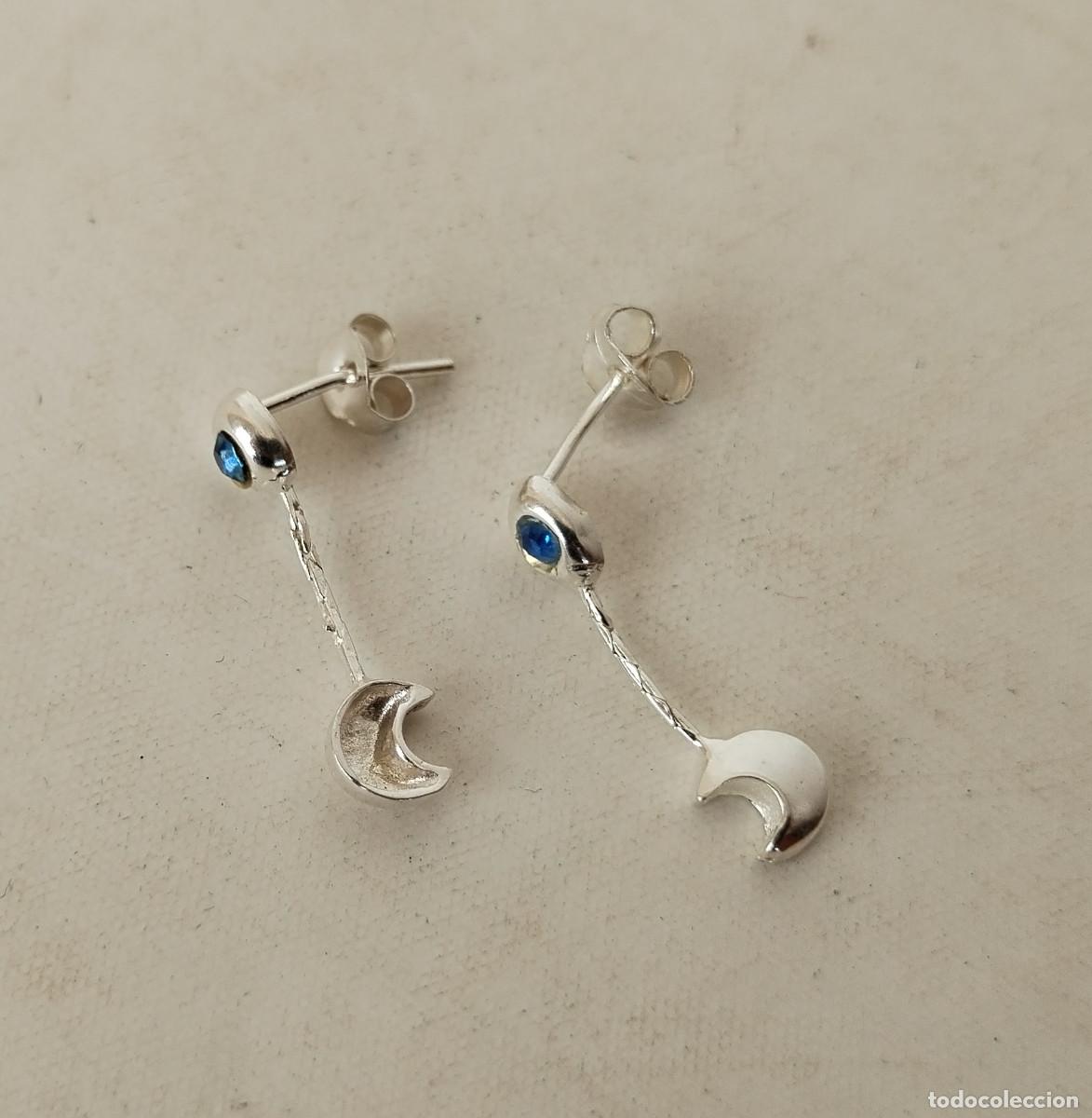 Joaillerie: pendientes plata media luna