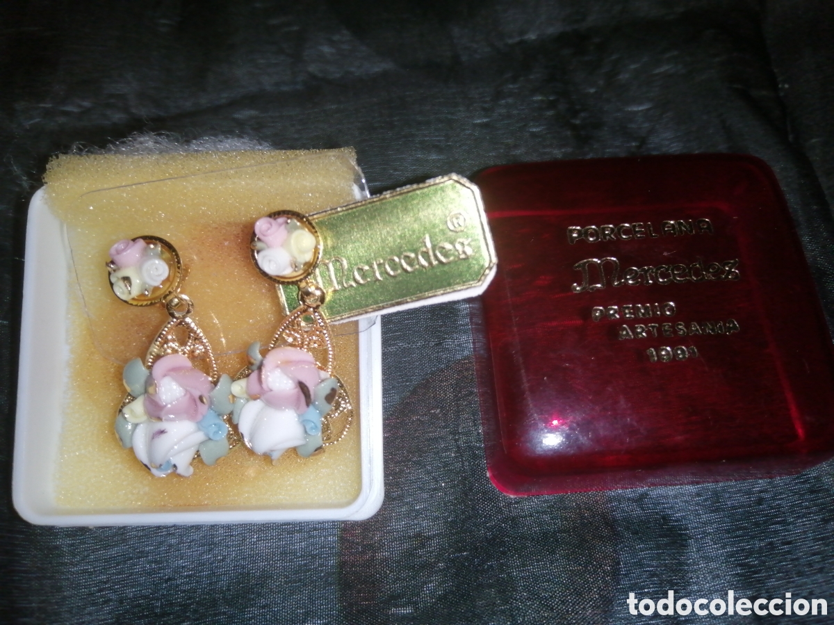 Schmuck: MANISES, JOYAS PORCELANA, MERCEDES, PENDIENTES, SIN USO