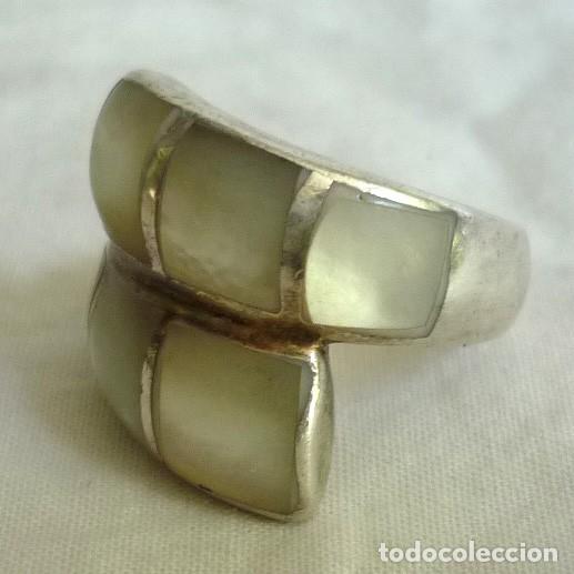 Joyeria: Anillo de plata 925 y n&aacute;car madreperla - Foto 3