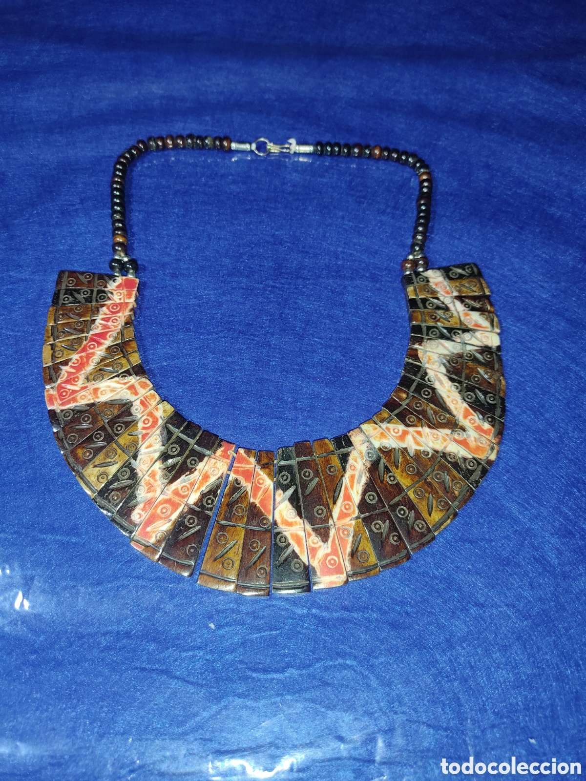 Joyeria: Collar de hueso tintado, vintage. - Foto 2