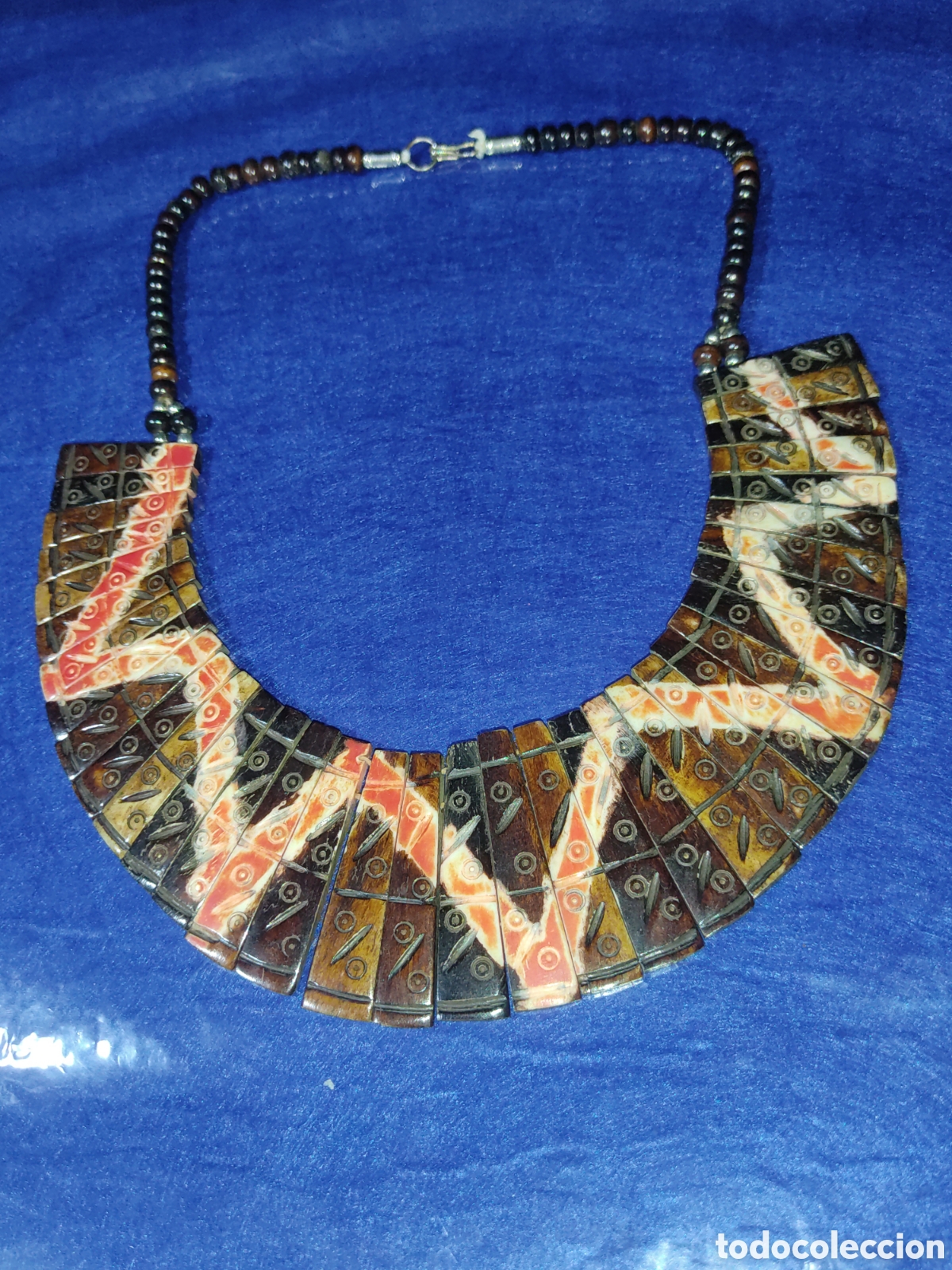 Joyeria: Collar de hueso tintado, vintage. - Foto 3