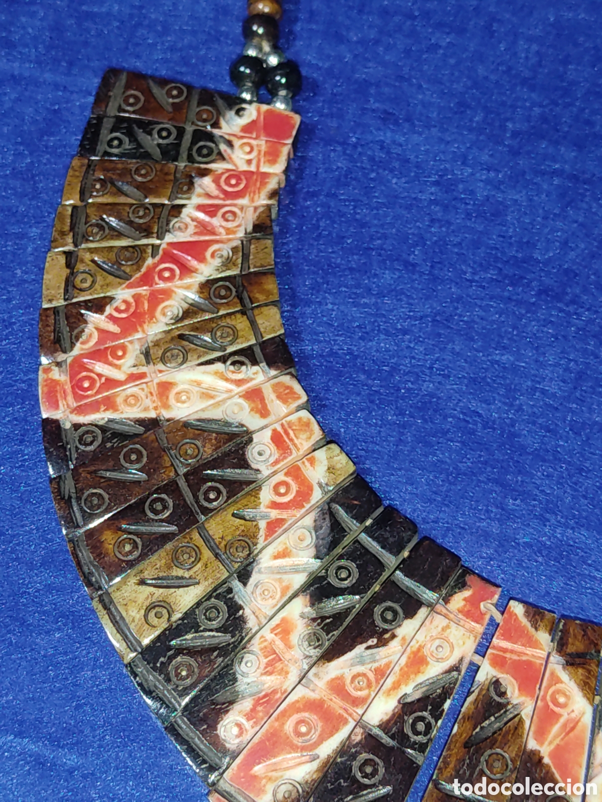 Joyeria: Collar de hueso tintado, vintage. - Foto 4