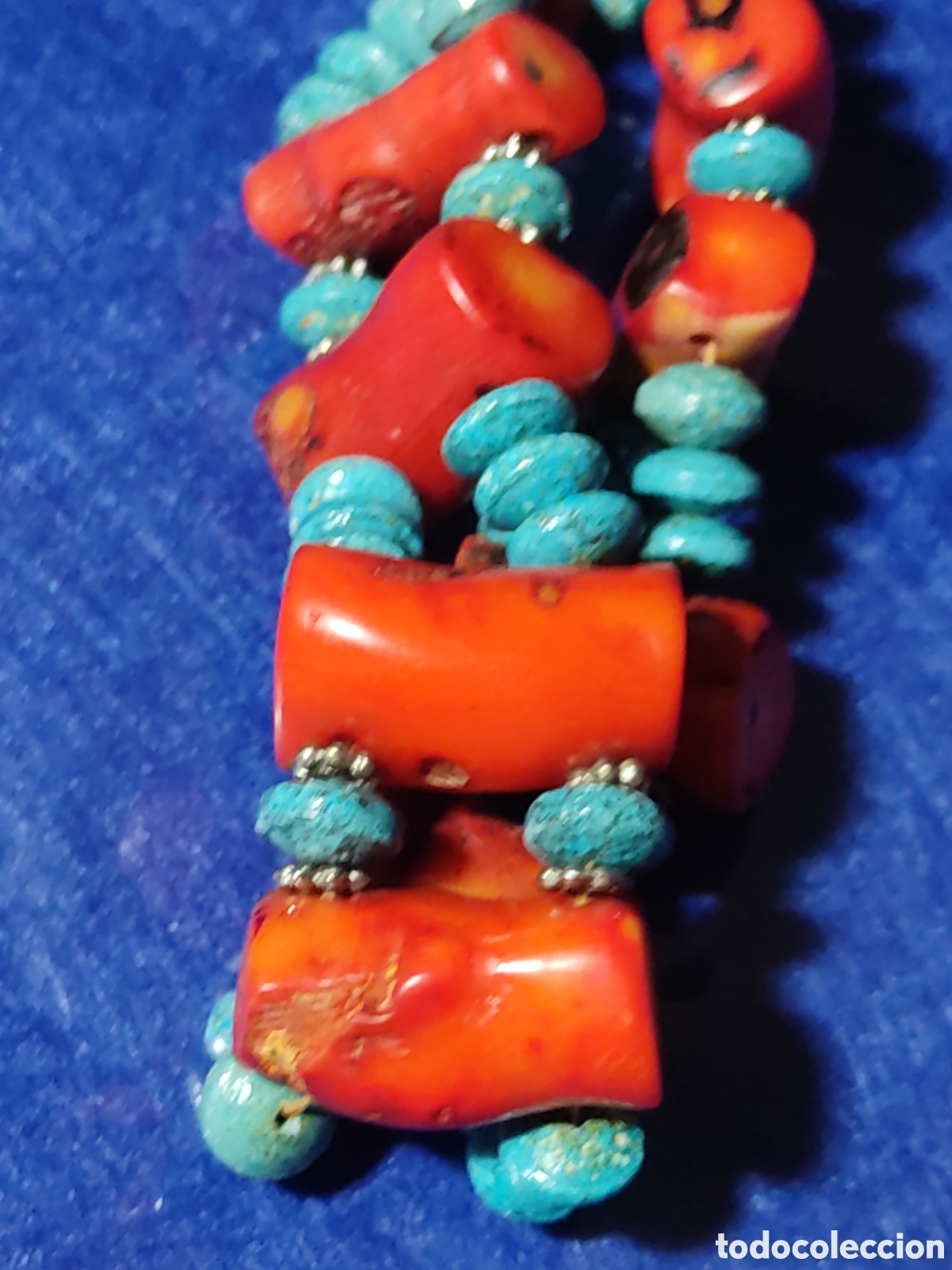 Joyeria: Pulsera de coral y turquesa.Vintage. - Foto 7