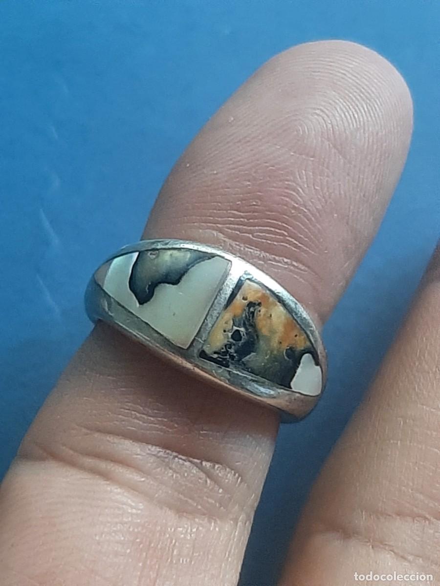 Joyeria: Anillo de plata y nacar natural 925 - Foto 1