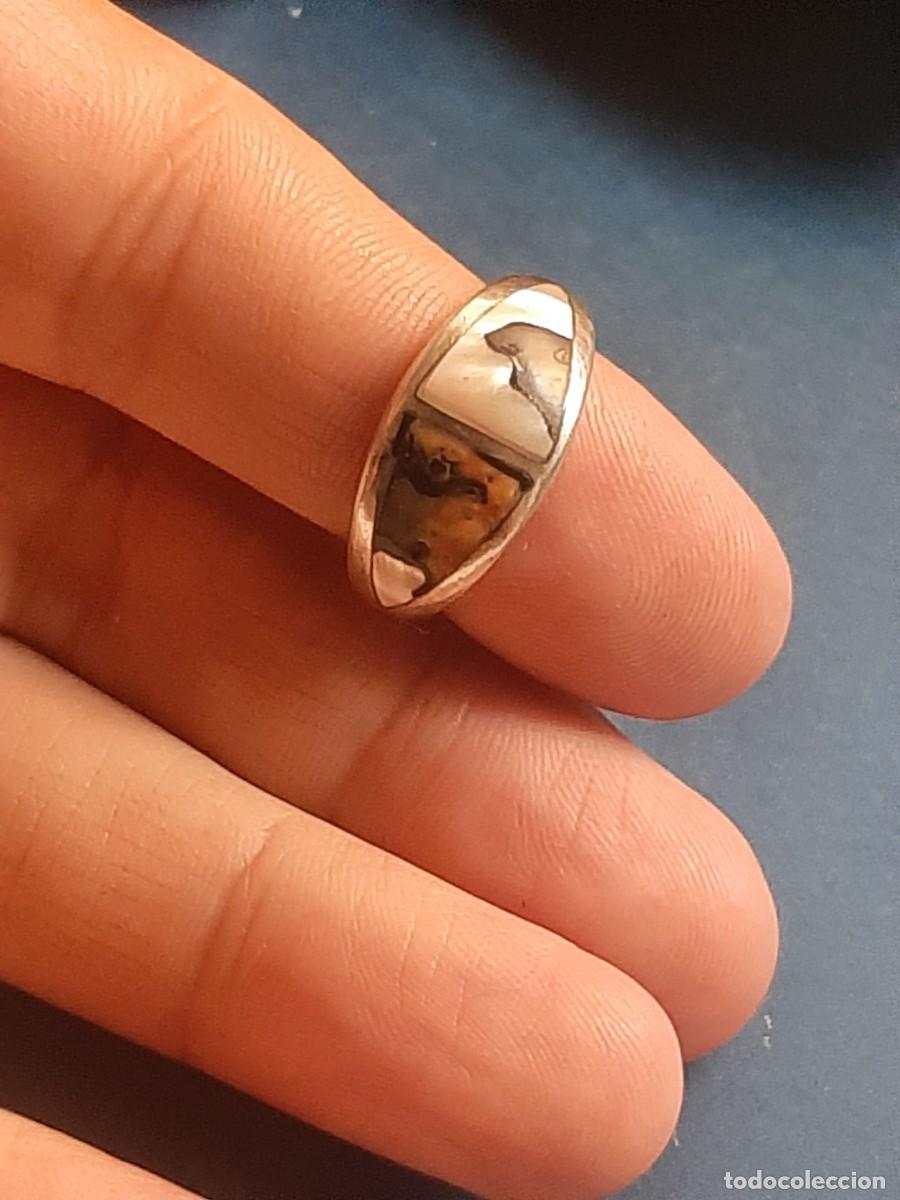 Joyeria: Anillo de plata y nacar natural 925 - Foto 2