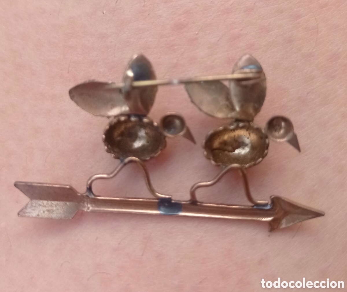 Joyeria: ⚜️ ANTIGUO BROCHE CENTENARIO P&Aacute;JAROS - Foto 3