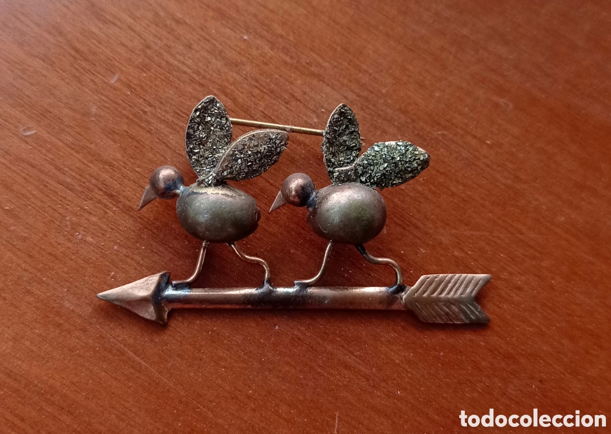 Joyeria: ⚜️ ANTIGUO BROCHE CENTENARIO P&Aacute;JAROS - Foto 1