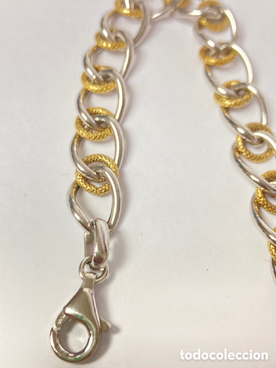 Joyeria: Pulsera de plata chapada oro y rodio /Pul14 - Foto 2