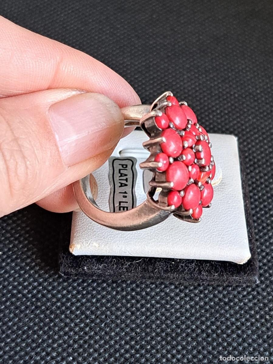 Joyeria: Anillo vintage de plata maciza 925 flor de coral - Foto 16