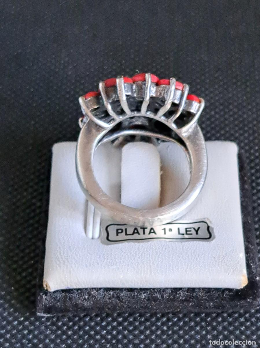 Joyeria: Anillo vintage de plata maciza 925 flor de coral - Foto 17