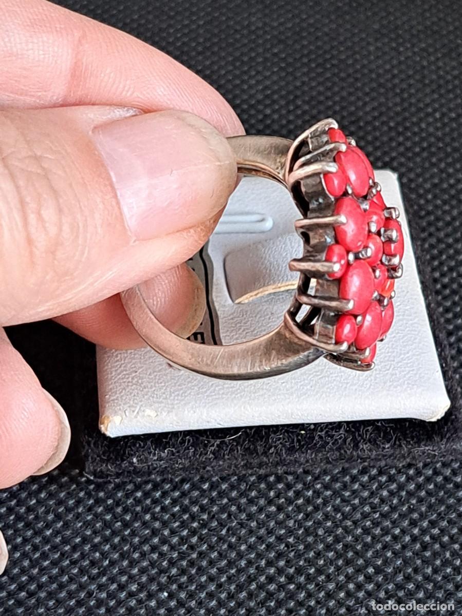 Joyeria: Anillo vintage de plata maciza 925 flor de coral - Foto 18