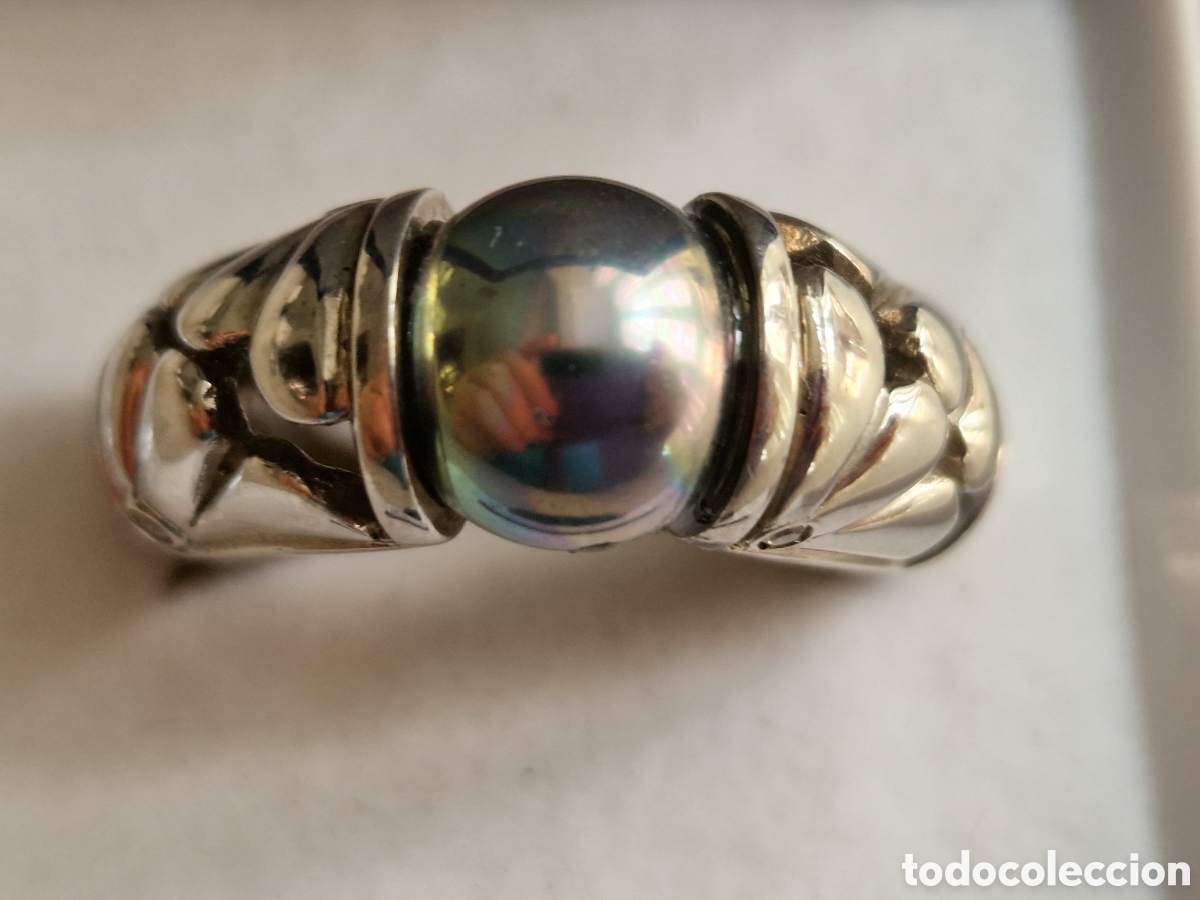 Joyeria: ANILLO DE PLATA DE LEY CONTRASTES PERLA NEGRA - Foto 7