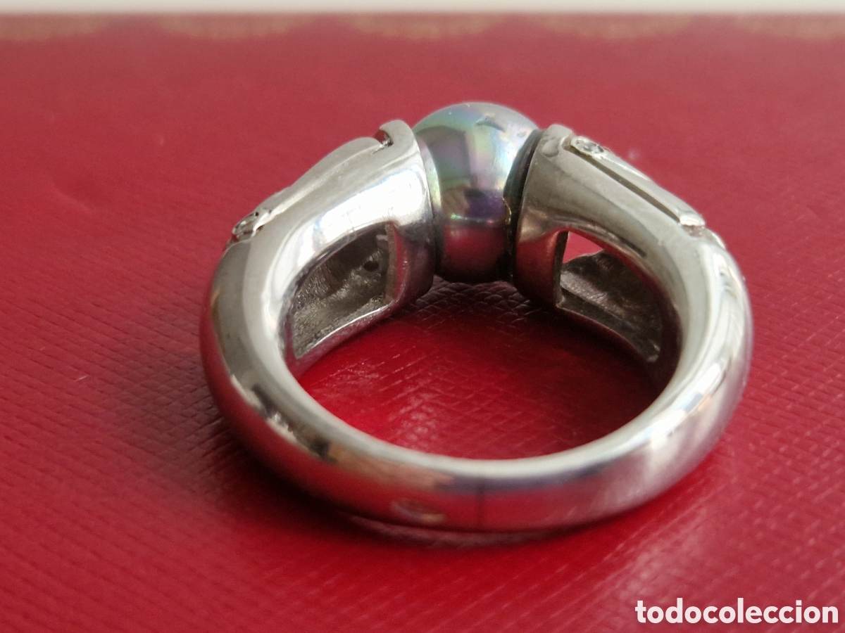 Joyeria: ANILLO DE PLATA DE LEY CONTRASTES PERLA NEGRA - Foto 9