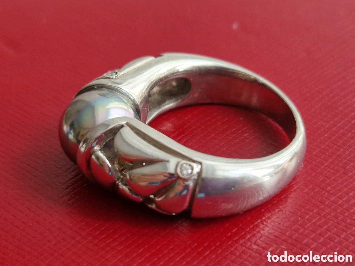 Joyeria: ANILLO DE PLATA DE LEY CONTRASTES PERLA NEGRA - Foto 10