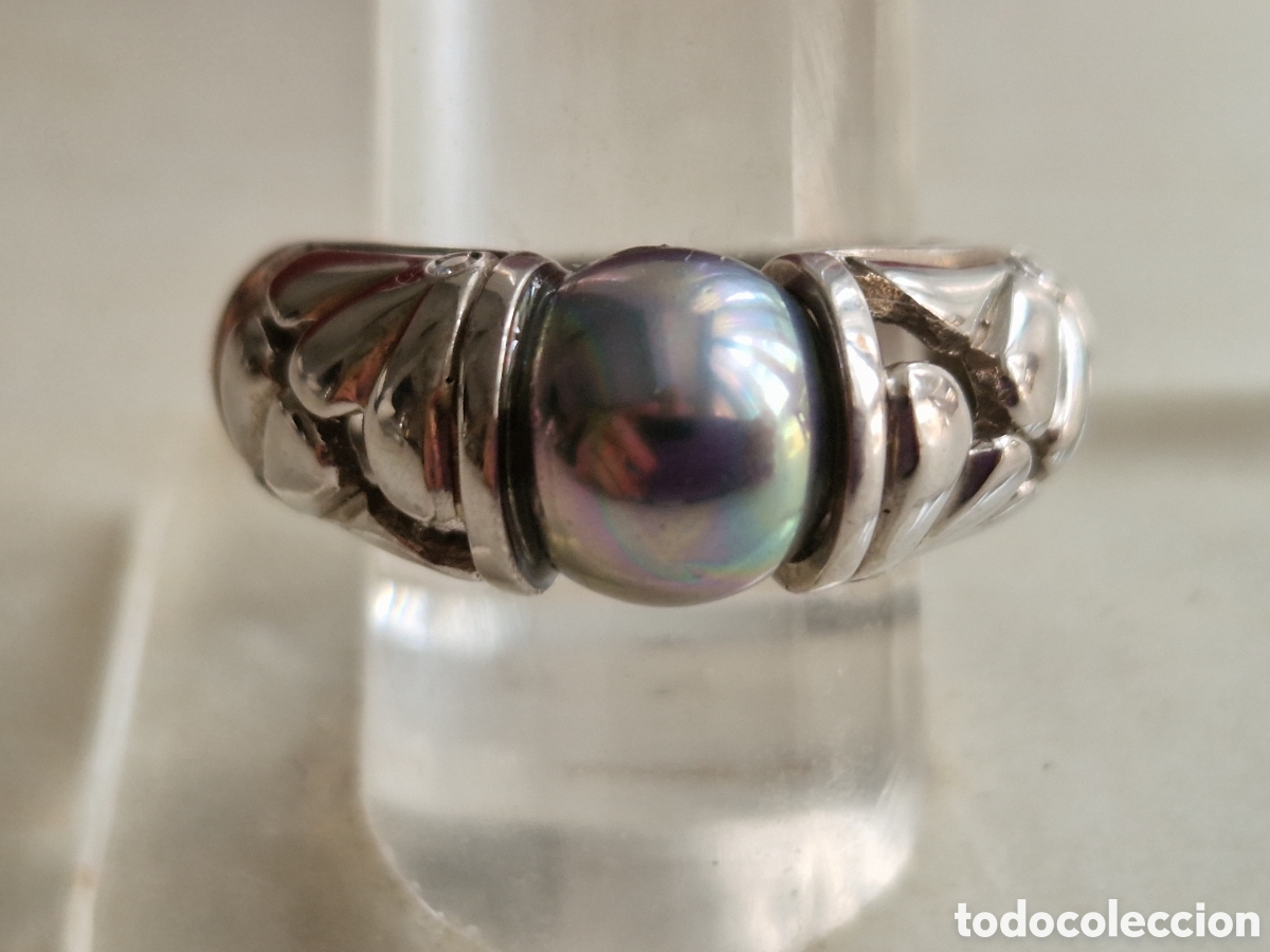 Joyeria: ANILLO DE PLATA DE LEY CONTRASTES PERLA NEGRA - Foto 12