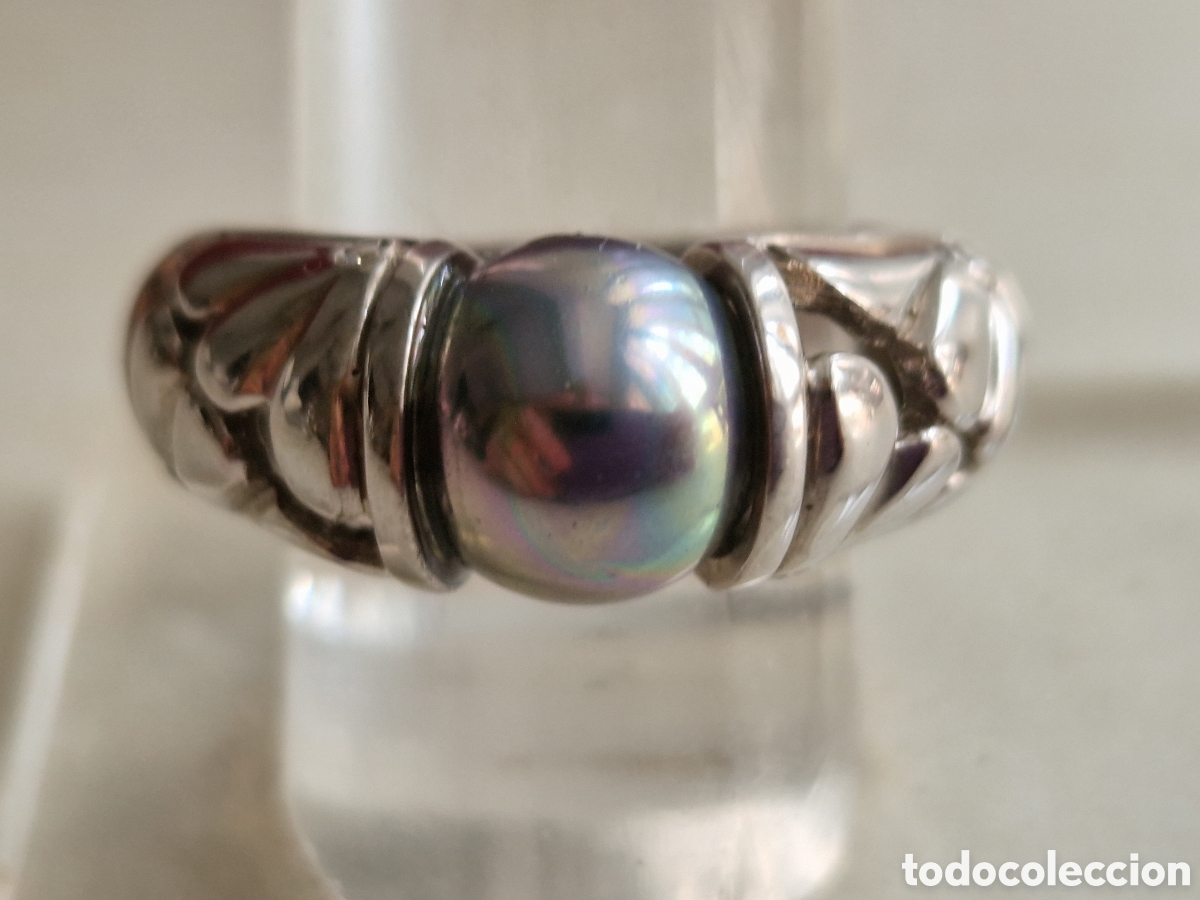 Joyeria: ANILLO DE PLATA DE LEY CONTRASTES PERLA NEGRA - Foto 1