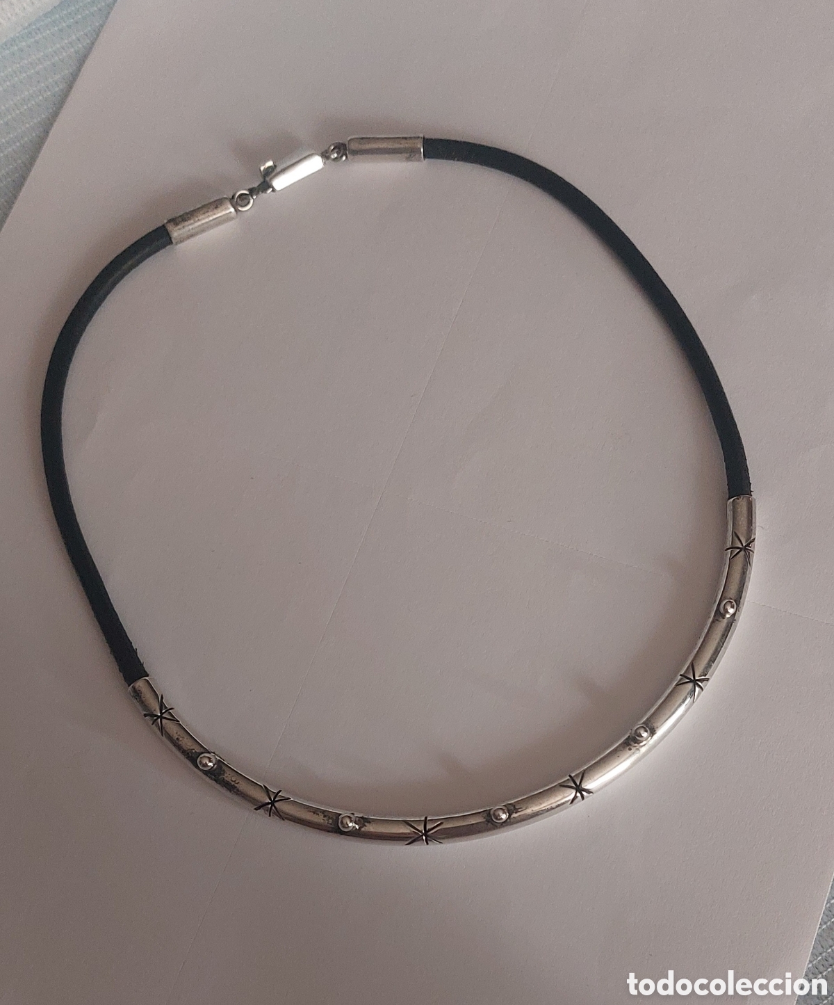 Joyeria: COLLAR PLATA Y CUERO - Foto 1