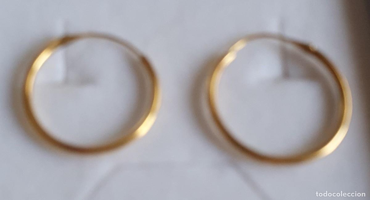 Joaillerie: pendientes chapados aro miden 19 m.