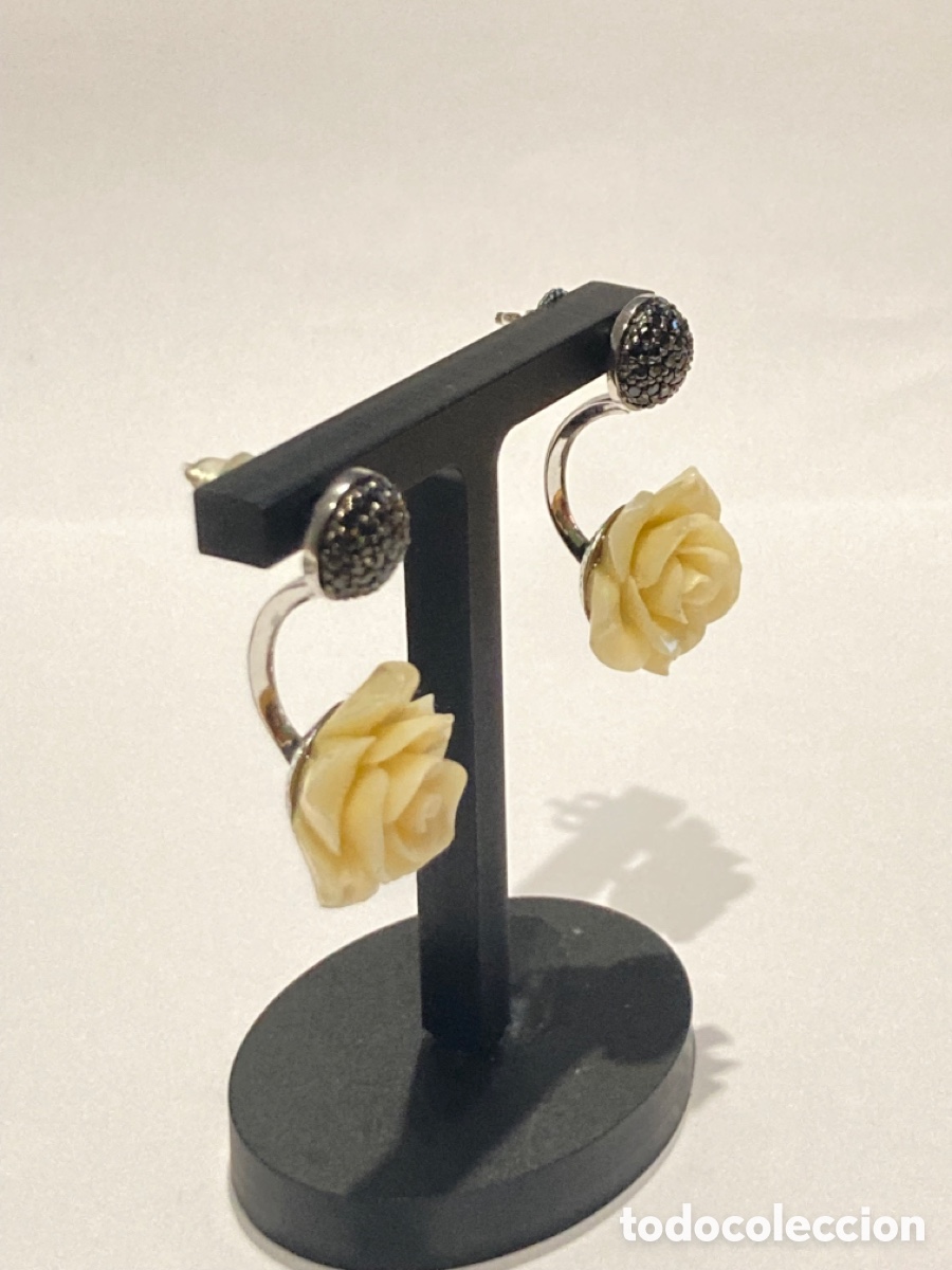 Joyeria: Pendientes de plata 2 en 1 con circonitas negras /P134 - Foto 3