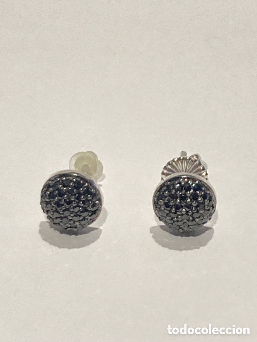 Joyeria: Pendientes de plata 2 en 1 con circonitas negras /P134 - Foto 6