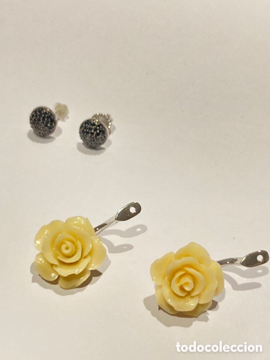 Joyeria: Pendientes de plata 2 en 1 con circonitas negras /P134 - Foto 8