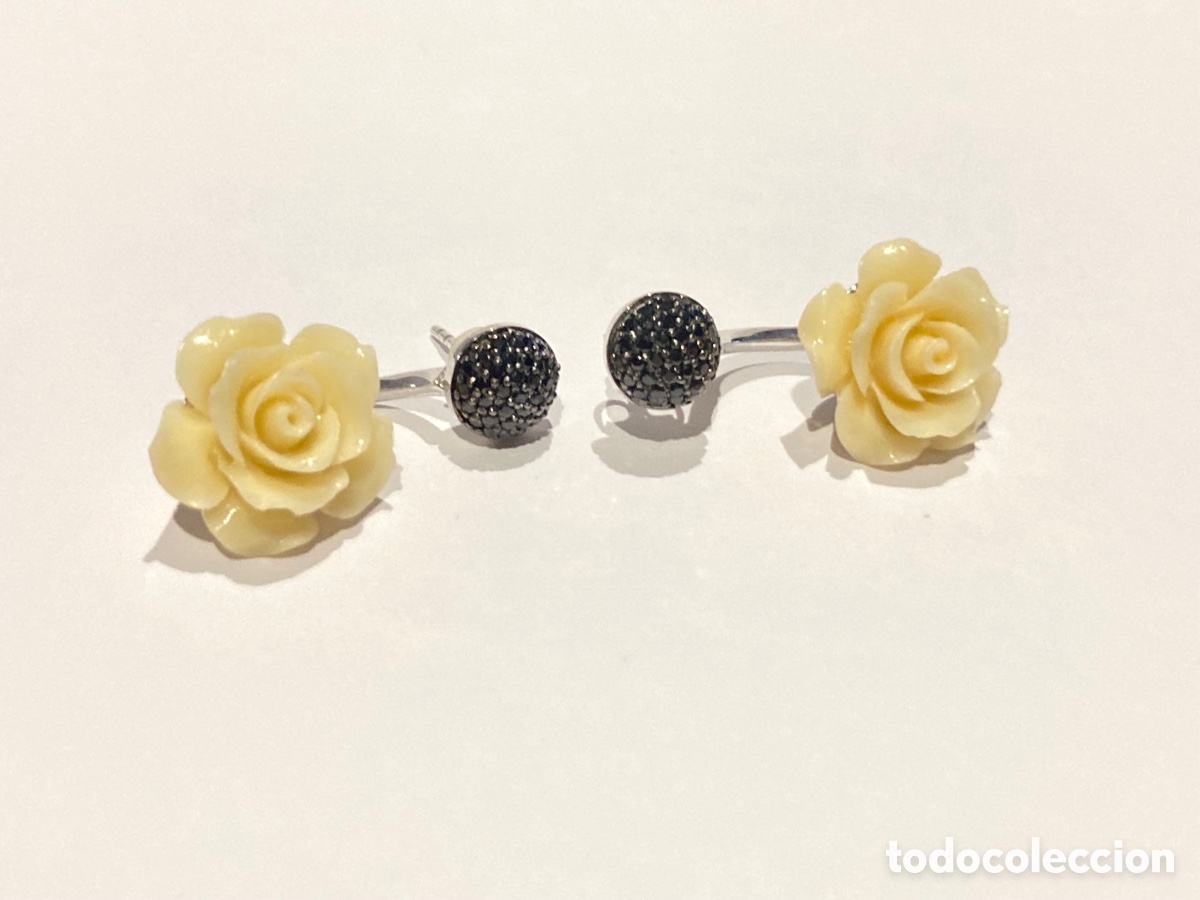 Joyeria: Pendientes de plata 2 en 1 con circonitas negras /P134 - Foto 9