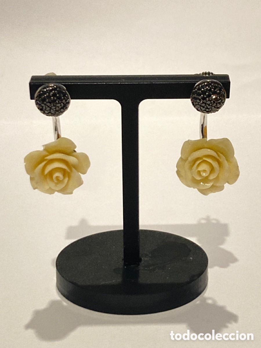 Joyeria: Pendientes de plata 2 en 1 con circonitas negras /P134 - Foto 1