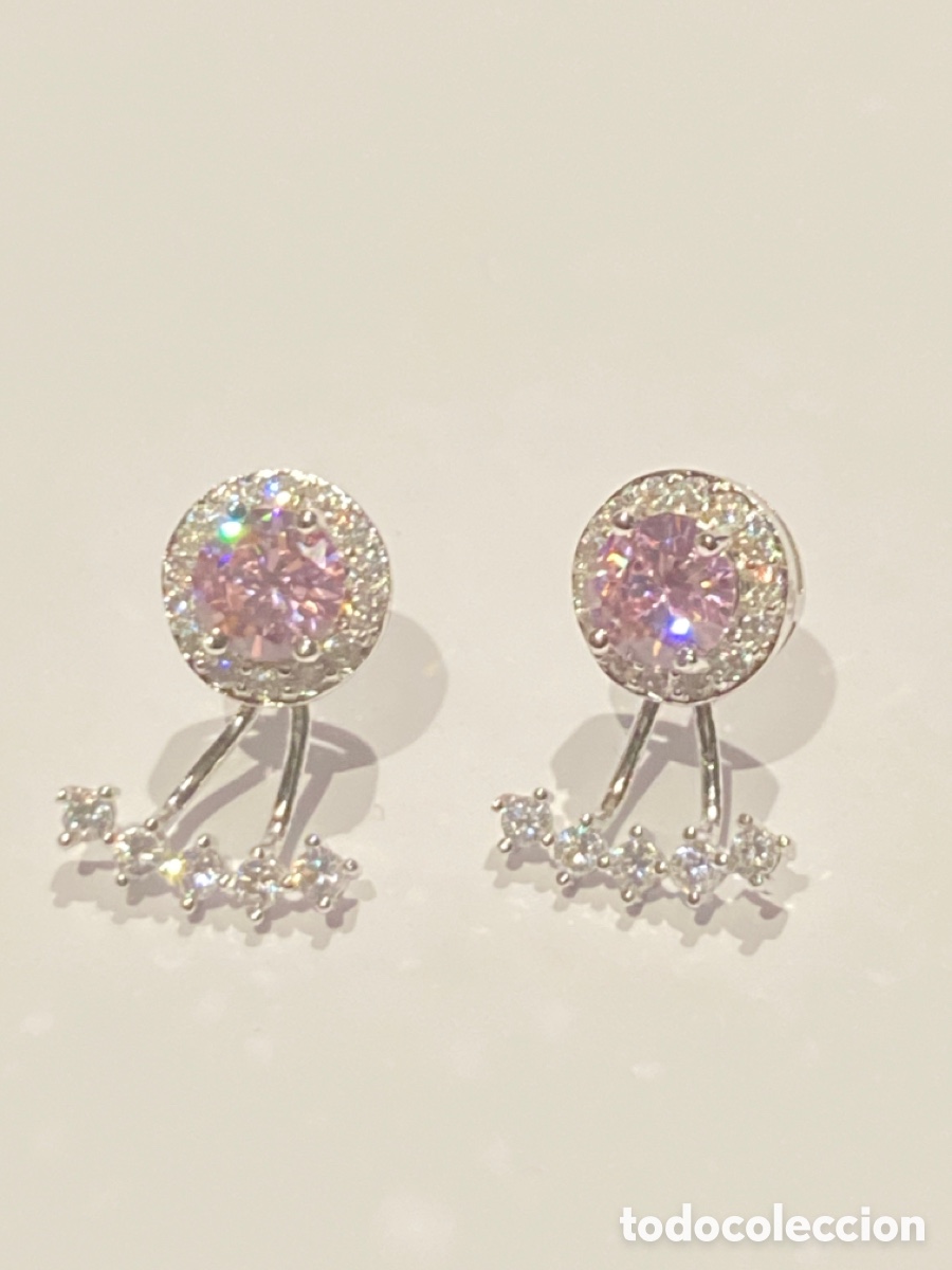 Joaillerie: Pendientes d Plata rosa de Francia y circonitas/p35