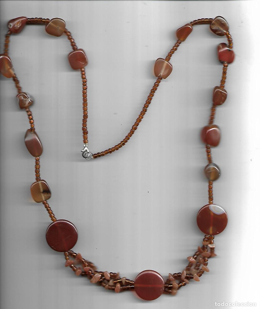 Joyeria: MUY BONITO Y ANTIGUO COLLAR DE PIEDRAS MARRONES - Foto 1