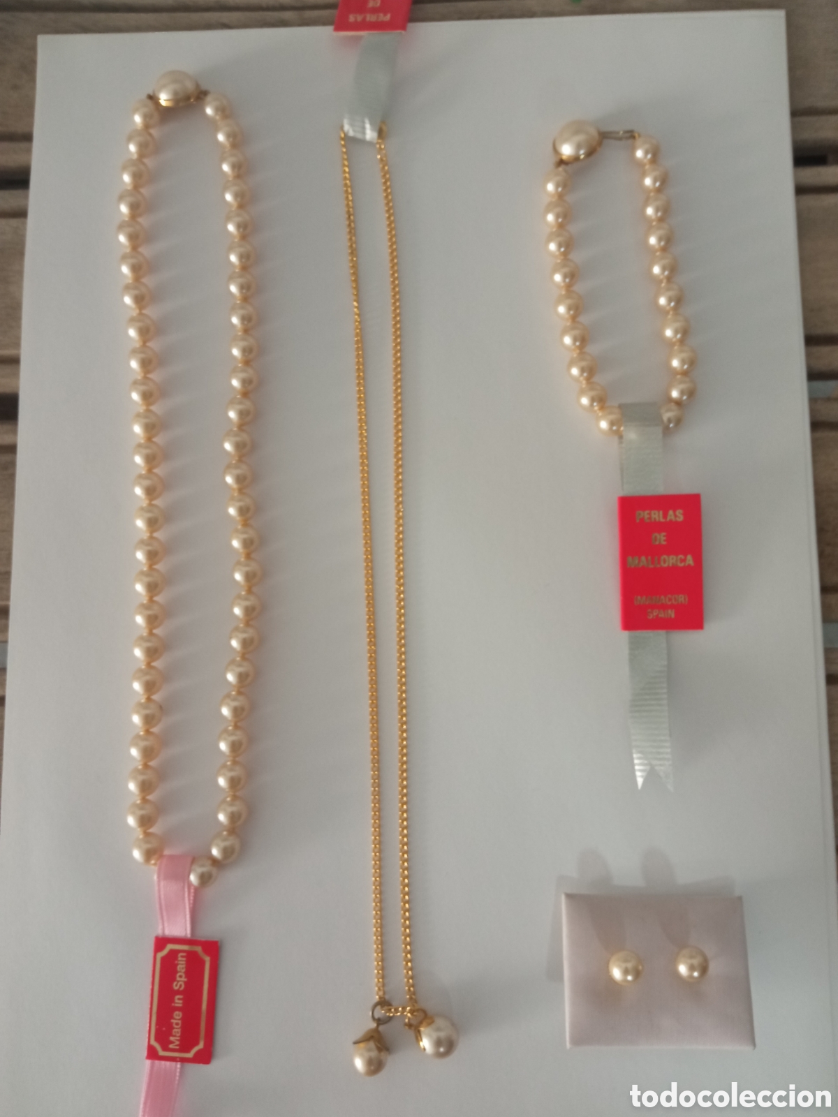 Joyeria: Juego perlas Manacor chapadas en oro-mallorca- - Foto 1