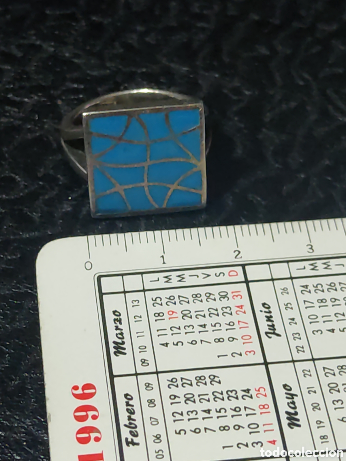 Joyeria: Anillo de plata contrastada y turquesa. - Foto 2