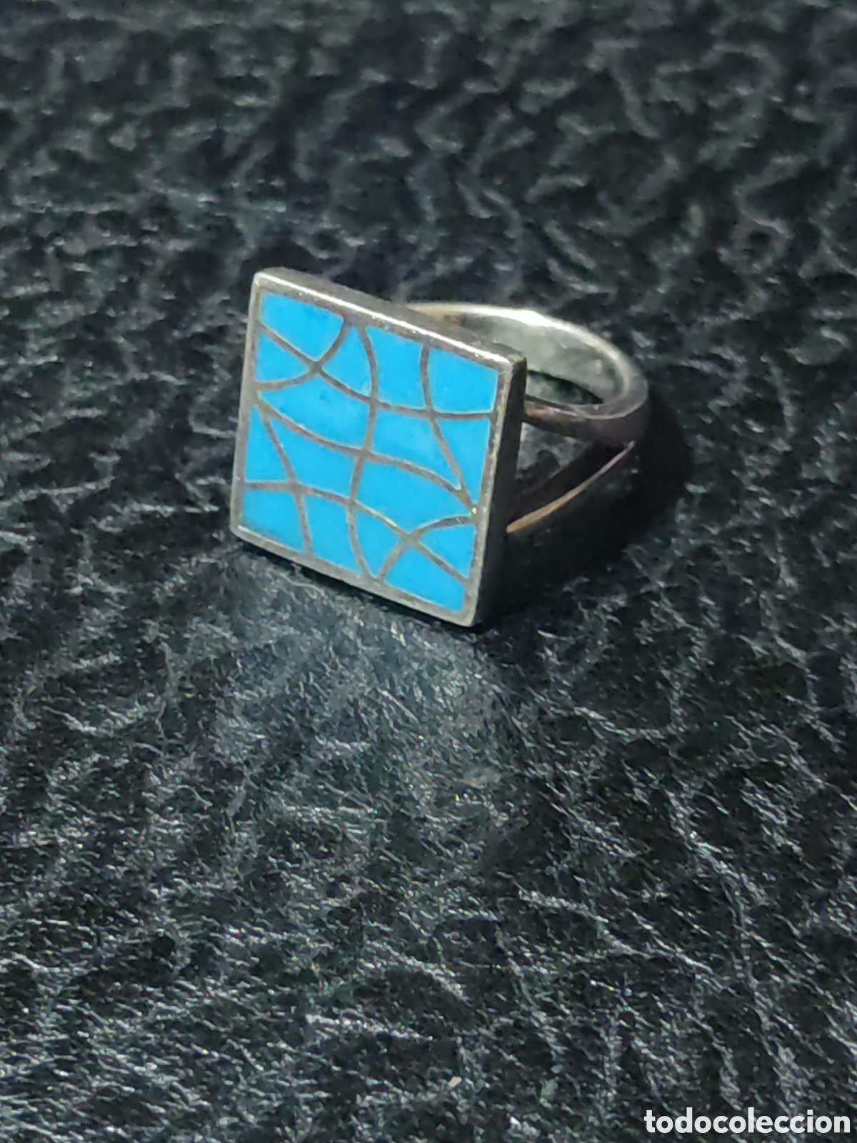 Joyeria: Anillo de plata contrastada y turquesa. - Foto 3