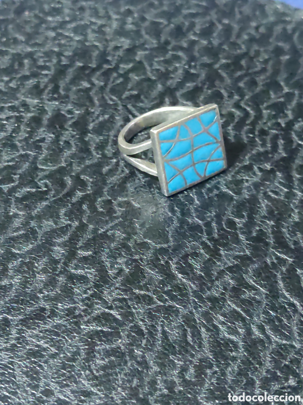 Joyeria: Anillo de plata contrastada y turquesa. - Foto 6