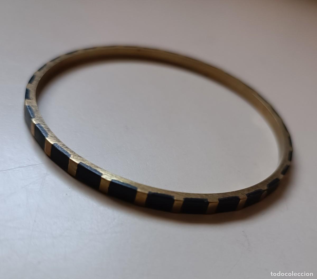 Joyeria: pulsera antigua rigida realizada en lat&oacute;n - Foto 2