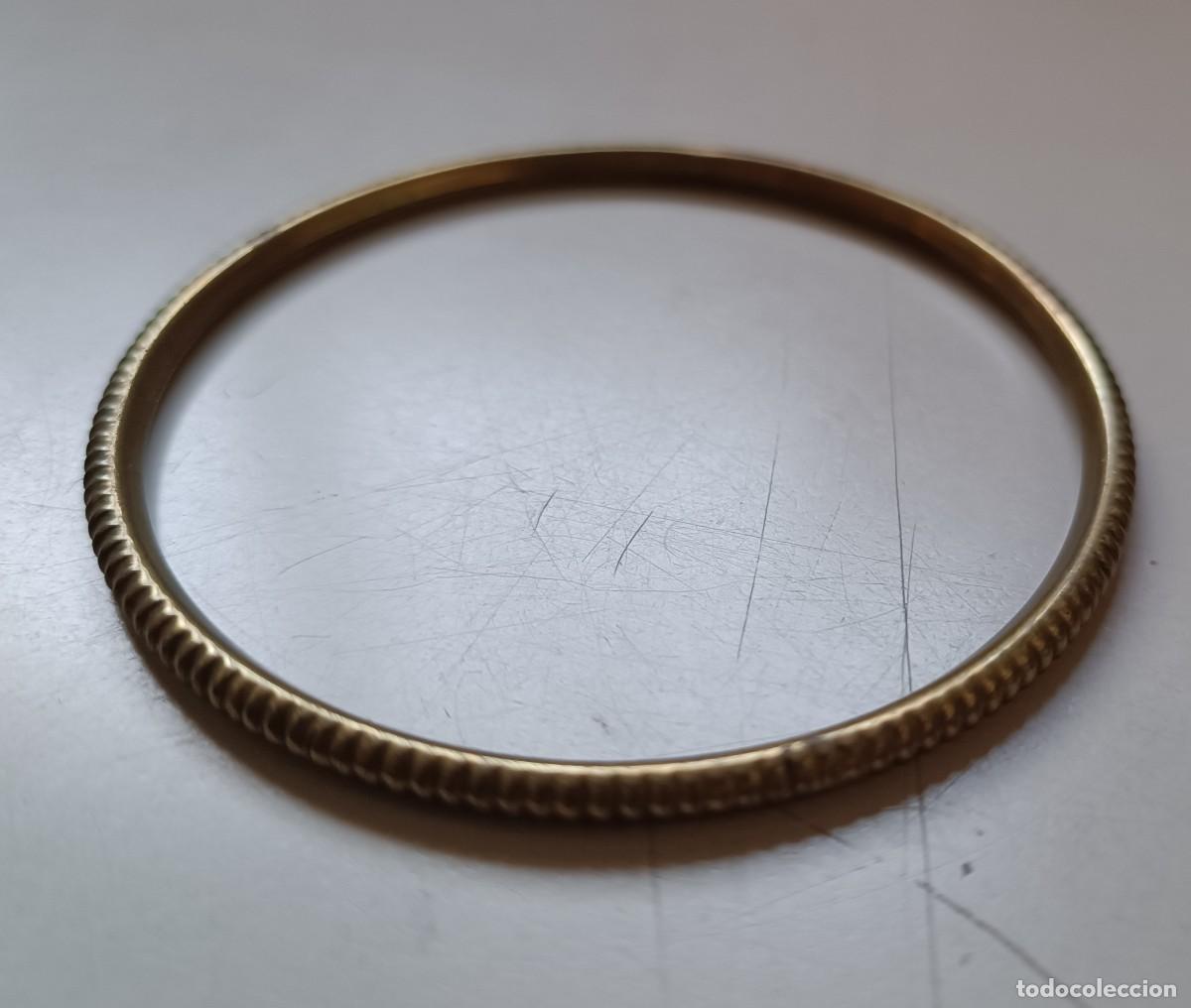Joyeria: pulsera antigua rigida realizada en lat&oacute;n - Foto 2