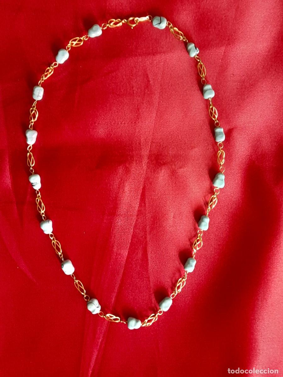 Joyeria: Collar de turquesas y oro 14KGF - Foto 1