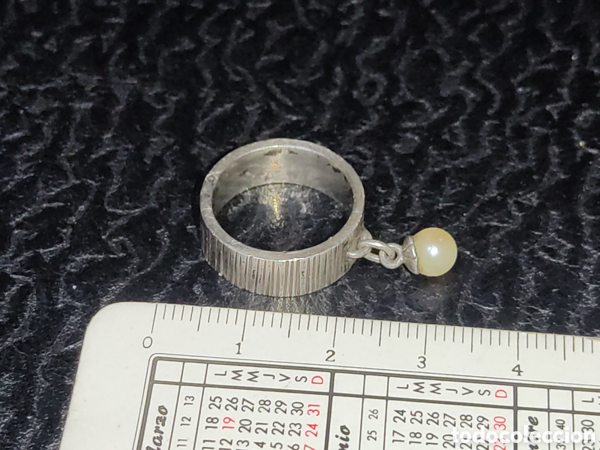 Joyeria: Anillo de plata contrastada con perlita. - Foto 2