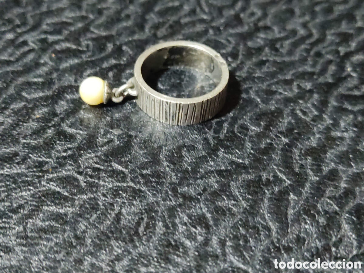 Joyeria: Anillo de plata contrastada con perlita. - Foto 4