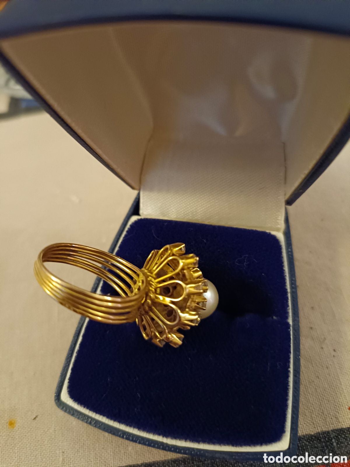 Joyeria: Anillo de oro con la perla y circonias - Foto 4