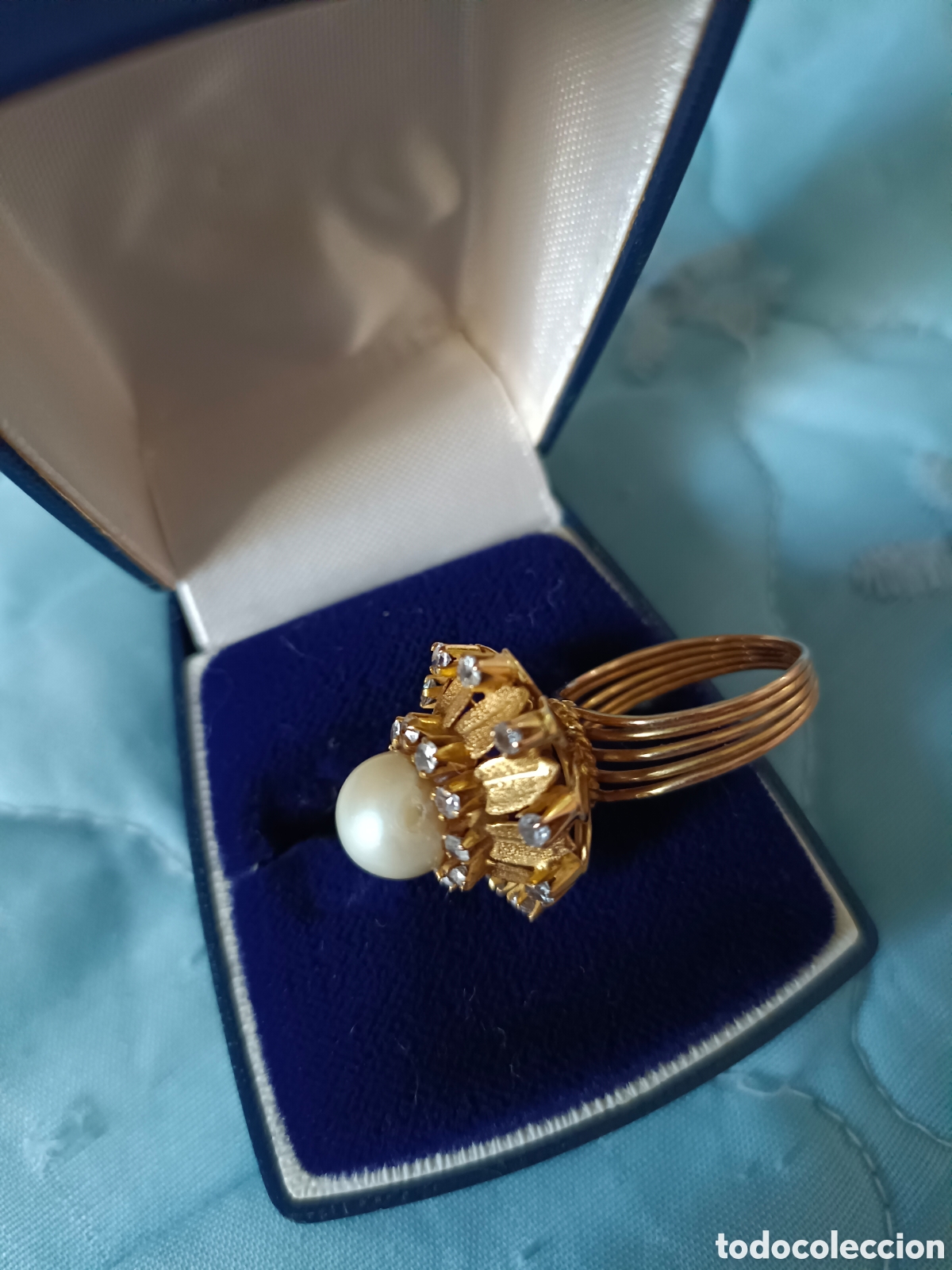 Joyeria: Anillo de oro con la perla y circonias - Foto 8
